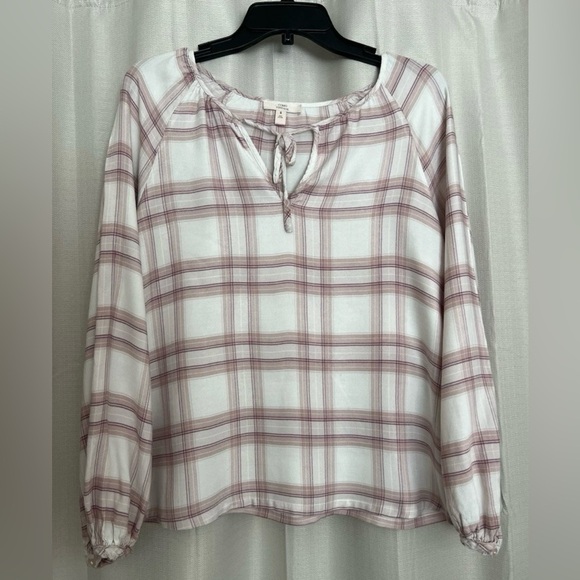 Como Vintage Pink Plaid Peasant Blouse – Size Small - Picture 1 of 7